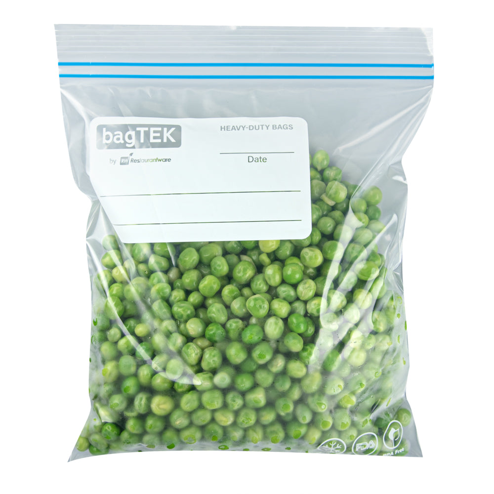 Bag Tek 1 qt Clear Plastic Freezer Bag - Double Zipper, Write-On Label, BPA-Free - 7 1/2" x 7" - 1000 count box