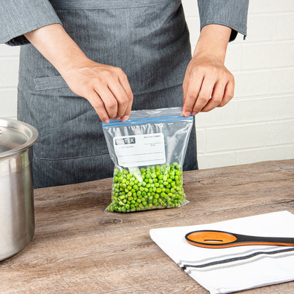Bag Tek 1 qt Clear Plastic Freezer Bag - Double Zipper, Write-On Label, BPA-Free - 7 1/2" x 7" - 1000 count box
