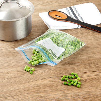 Bag Tek 1 qt Clear Plastic Freezer Bag - Double Zipper, Write-On Label, BPA-Free - 7 1/2" x 7" - 1000 count box