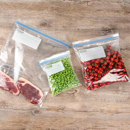 Bag Tek 1 qt Clear Plastic Freezer Bag - Double Zipper, Write-On Label, BPA-Free - 7 1/2" x 7" - 1000 count box