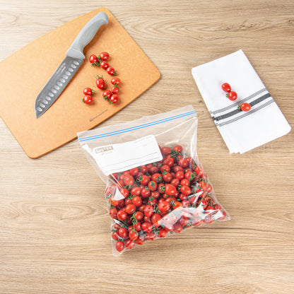 Bag Tek 1 gal Clear Plastic Freezer Bag - Double Zipper, Write-On Label, BPA-Free - 10 3/4" x 10 1/2" - 25 count box