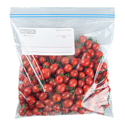 Bag Tek 1 gal Clear Plastic Freezer Bag - Double Zipper, Write-On Label, BPA-Free - 10 3/4" x 10 1/2" - 25 count box