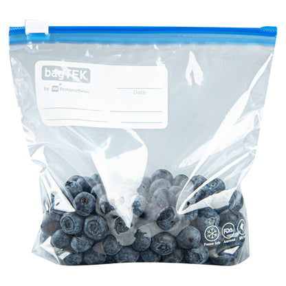 Bag Tek Pint Size Clear Plastic Slider Freezer Bag - Expandable Bottom, Write-On Label, BPA-Free - 6 1/2" x 1 1/4" x 6" - 1000 count box