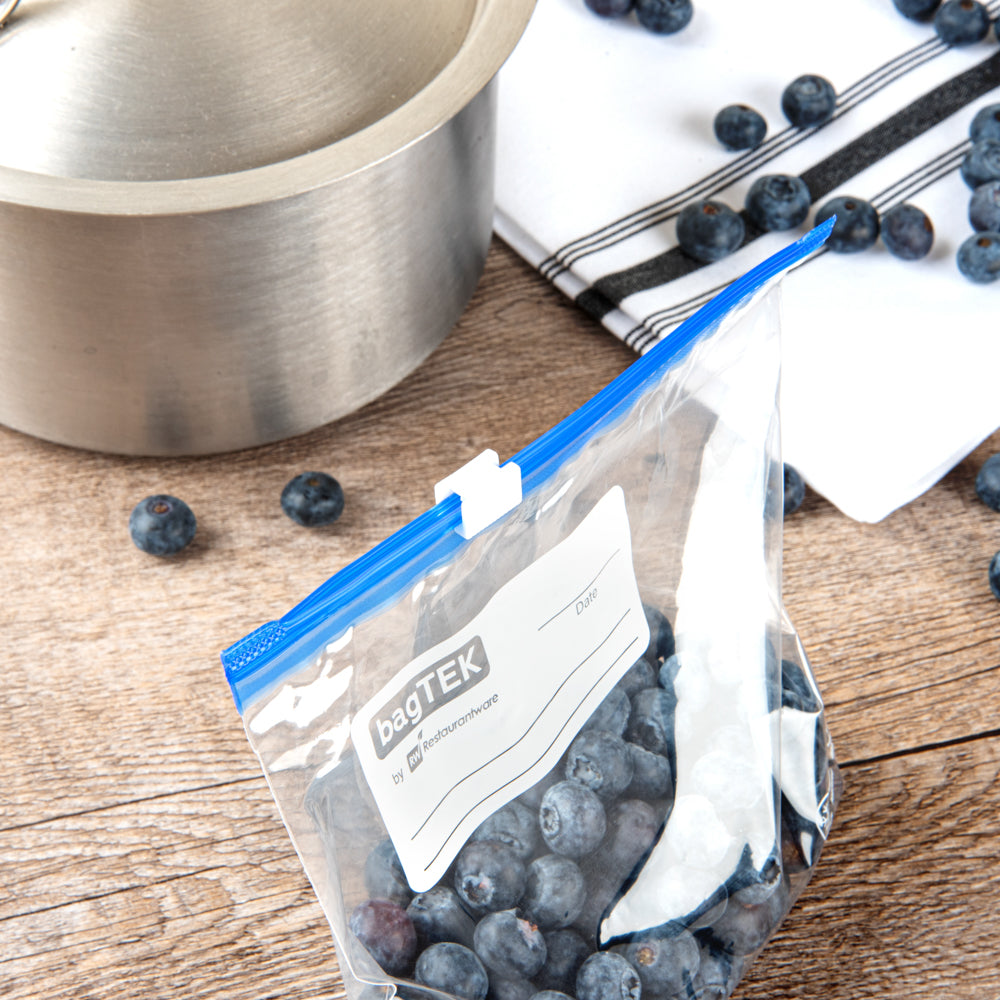 Bag Tek Pint Size Clear Plastic Slider Freezer Bag - Expandable Bottom, Write-On Label, BPA-Free - 6 1/2" x 1 1/4" x 6" - 1000 count box