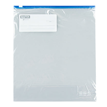 Bag Tek 2 gal Clear Plastic Slider Freezer Bag - Expandable Bottom, Write-On Label, BPA-Free - 13" x 5" x 15" - 25 count box