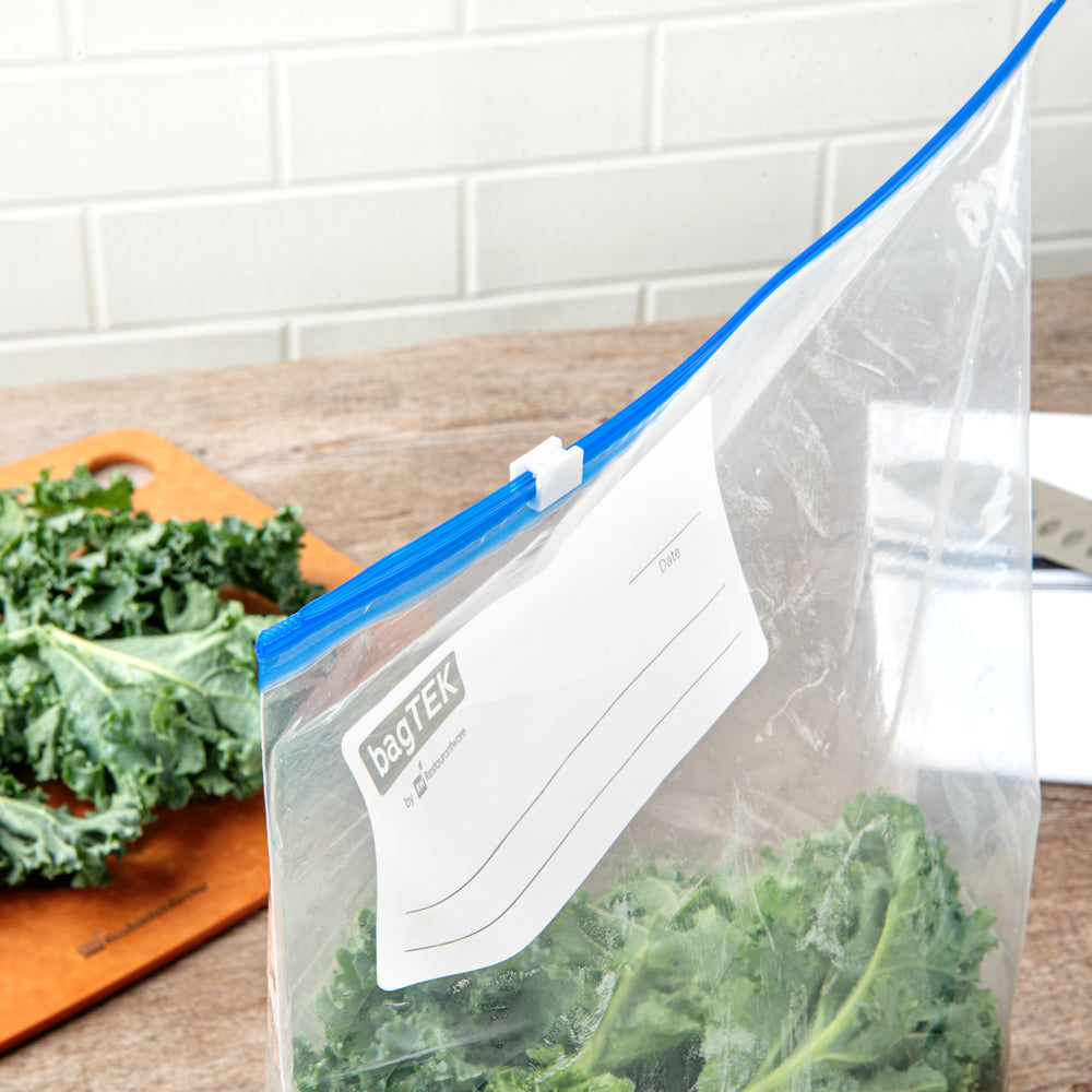 Bag Tek 2 gal Clear Plastic Slider Freezer Bag - Expandable Bottom, Write-On Label, BPA-Free - 13" x 5" x 15" - 1000 count box