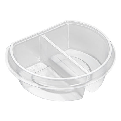 Tamper Tek 4 oz Clear Plastic Insert - Fits 11 oz Parfait Cup, 2 Compartments - 3 3/4" x 3 1/4" x 1 1/4" - 100 count box