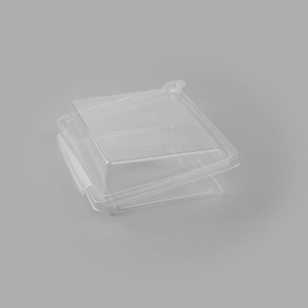 Tamper Tek Rectangle Clear Plastic Sandwich / Pinwheel Container - with Lid, Tamper-Evident - 6 3/4" x 5 3/4" x 1 3/4" - 100 count box