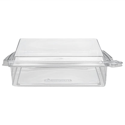 Tamper Tek Rectangle Clear Plastic Sandwich / Pinwheel Container - with Lid, Tamper-Evident - 6 3/4" x 5 3/4" x 1 3/4" - 100 count box