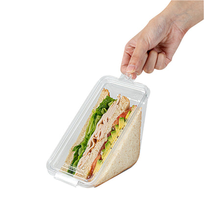 Tamper Tek Triangle Clear Plastic Sandwich Container - with Lid, Tamper-Evident - 7 1/4" x 4" x 3 1/2" - 100 count box