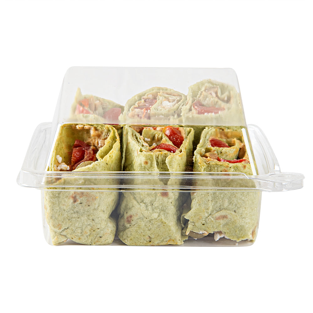 Tamper Tek Square Clear Plastic Sandwich Container - with Lid, Tamper-Evident - 5 3/4" x 5 1/2" x 2 1/2" - 100 count box