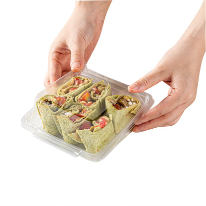 Tamper Tek Square Clear Plastic Sandwich Container - with Lid, Tamper-Evident - 5 3/4" x 5 1/2" x 2 1/2" - 100 count box