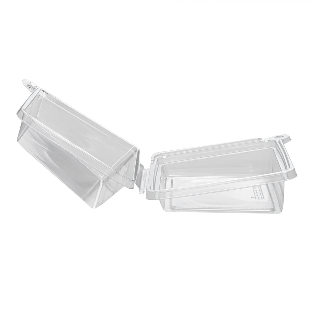 Tamper Tek Square Clear Plastic Sandwich Container - with Lid, Tamper-Evident - 5 3/4" x 5 1/2" x 2 1/2" - 100 count box