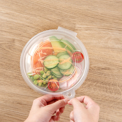 Tamper Tek 24 oz Round Clear Plastic Bowl - with Lid, Tamper-Evident, Microwavable - 6 3/4" x 6 1/2" x 2 1/2" - 100 count box