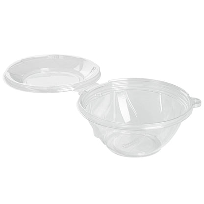 Tamper Tek 24 oz Round Clear Plastic Bowl - with Lid, Tamper-Evident - 6 3/4" x 6 1/2" x 2 3/4" - 100 count box