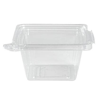 Tamper Tek 12 oz Square Clear Plastic Salad Bowl - with Lid, Tamper-Evident - 4 3/4" x 4 1/2" x 2 1/4" - 100 count box