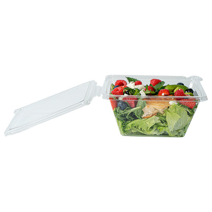 Tamper Tek 48 oz Square Clear Plastic Salad Bowl - with Lid, Tamper-Evident - 7 1/2" x 7 1/4" x 3 1/4" - 100 count box