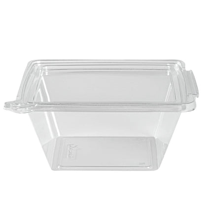 Tamper Tek 48 oz Square Clear Plastic Salad Bowl - with Lid, Tamper-Evident - 7 1/2" x 7 1/4" x 3 1/4" - 100 count box