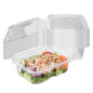 Tamper Tek 20 oz Rectangle Clear Plastic Salad Container - with Lid, Tamper-Evident - 7 1/4" x 5 1/2" x 2" - 100 count box
