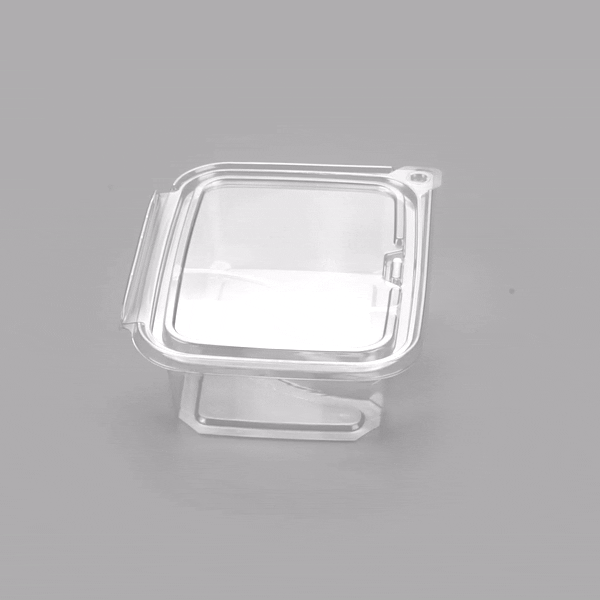 Tamper Tek 24 oz Rectangle Clear Plastic Container - with Lid, Tamper-Evident, 2 Compartments - 7 1/4" x 5 1/2" x 2 1/4" - 100 count box