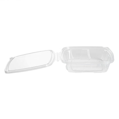 Tamper Tek 48 oz Rectangle Clear Plastic Salad Container - with Lid, Tamper-Evident - 8 3/4" x 7 3/4" x 1 3/4" - 100 count box