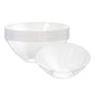 Moderna 6 oz Round Clear Plastic Gold-Rimmed Bowl - 4 3/4" x 4 3/4" x 1 3/4" - 100 count box