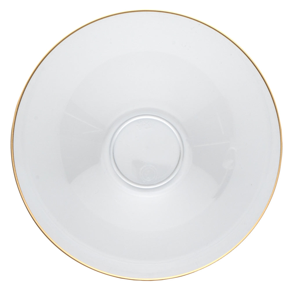 Moderna 6 oz Round Clear Plastic Gold-Rimmed Bowl - 4 3/4" x 4 3/4" x 1 3/4" - 20 count box