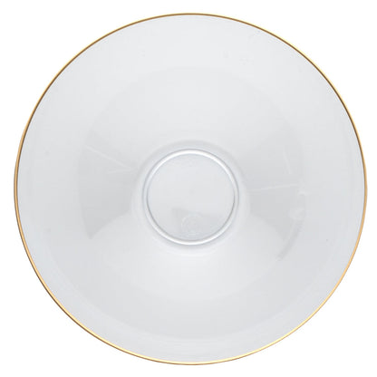 Moderna 6 oz Round Clear Plastic Gold-Rimmed Bowl - 4 3/4" x 4 3/4" x 1 3/4" - 100 count box