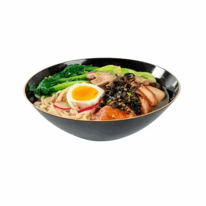 Moderna 16 oz Round Black Plastic Gold-Rimmed Bowl - 7" x 7" x 2" - 100 count box