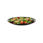 Moderna Round Black Plastic Gold-Rimmed Plate - 7" x 7" x 1/2" - 200 count box