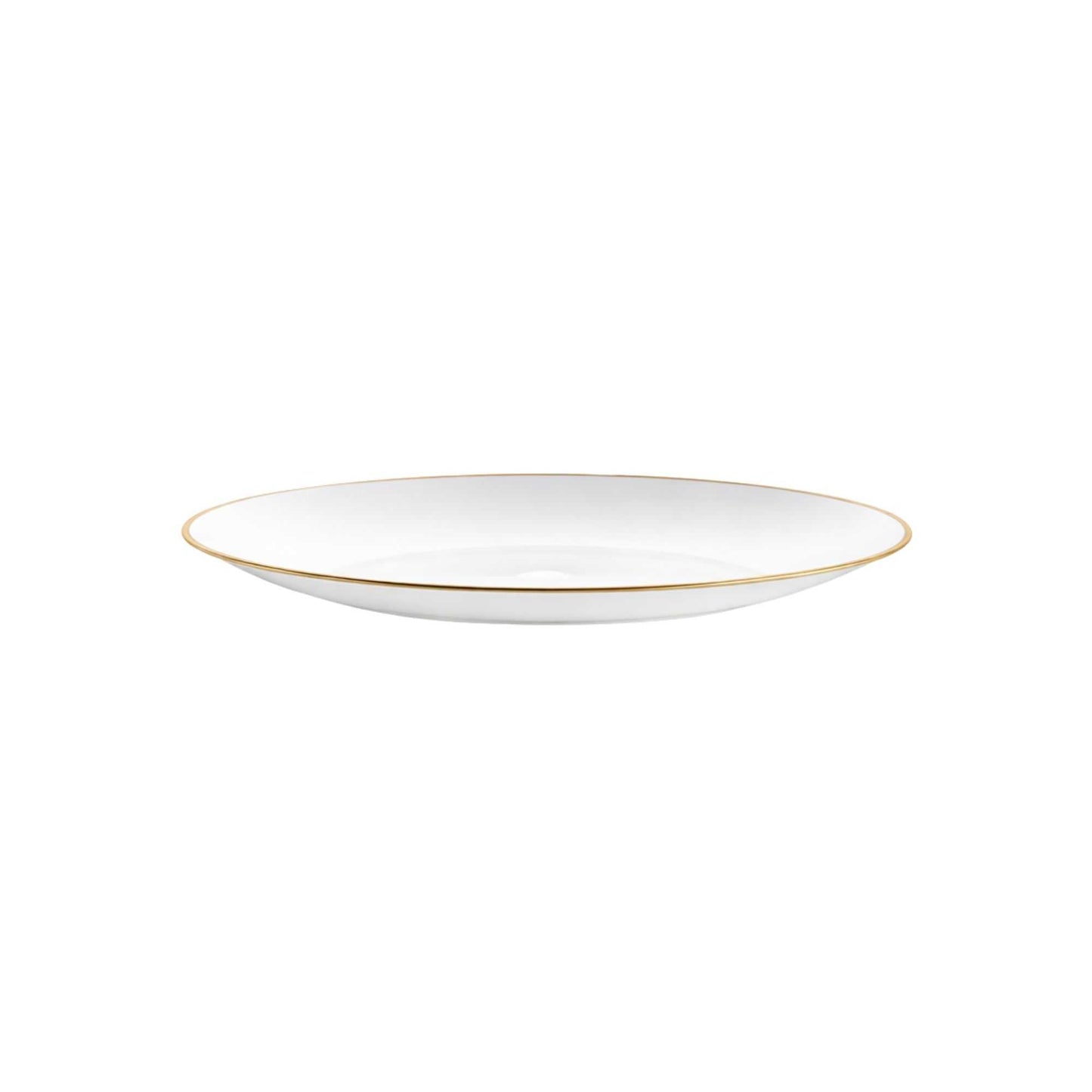 Moderna Round White Plastic Gold-Rimmed Plate - 7" x 7" x 1/2" - 40 count box