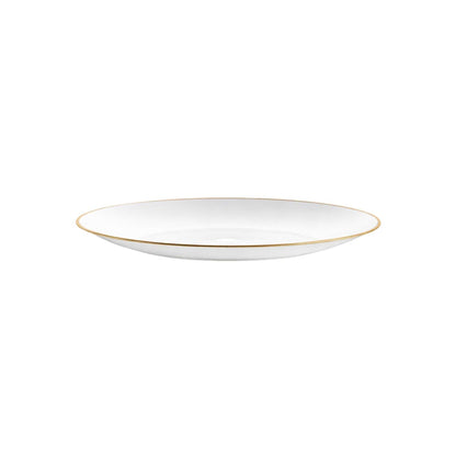 Moderna Round White Plastic Gold-Rimmed Plate - 7" x 7" x 1/2" - 40 count box