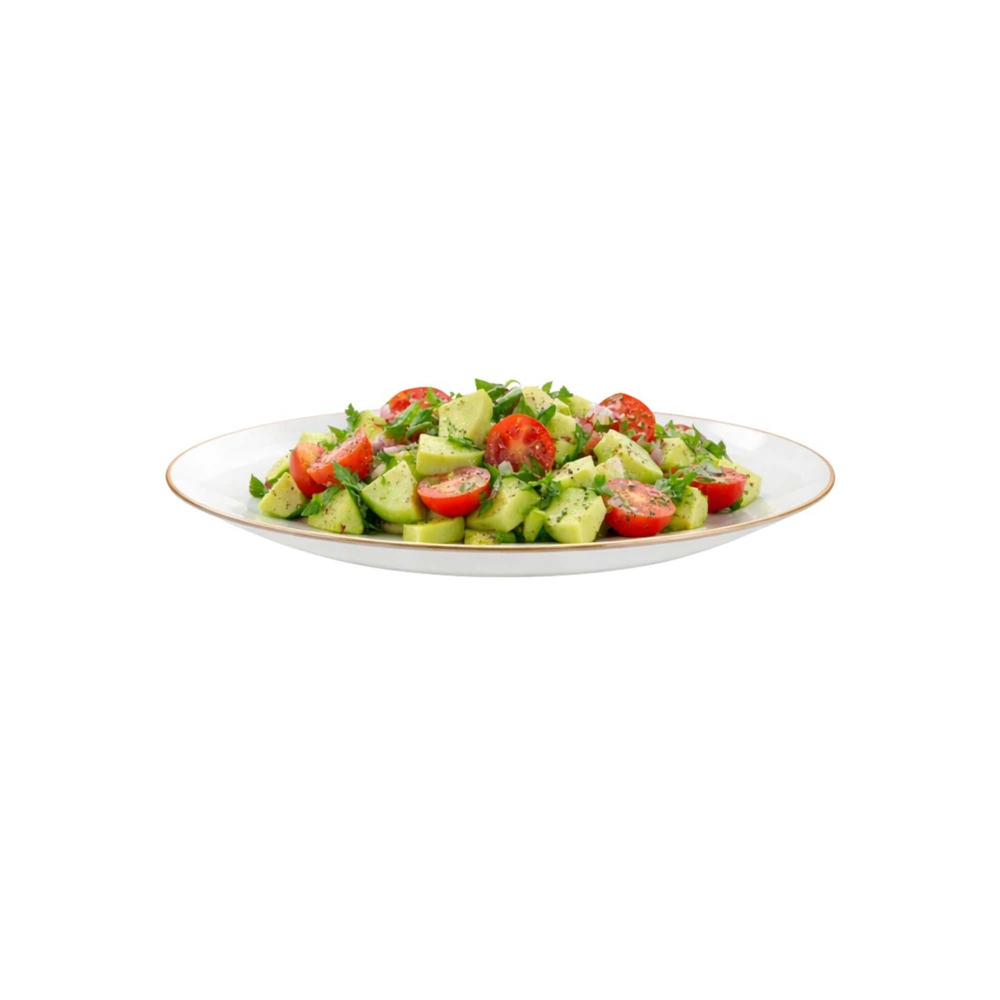 Moderna Round White Plastic Gold-Rimmed Plate - 7" x 7" x 1/2" - 40 count box