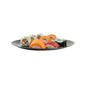 Moderna Round Black Plastic Gold-Rimmed Plate - 10" x 10" x 3/4" - 200 count box