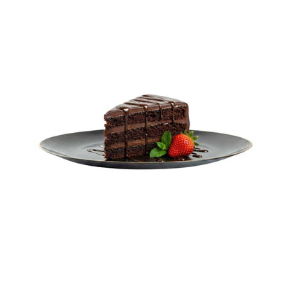 Moderna Round Black Plastic Gold-Rimmed Plate - 10" x 10" x 3/4" - 200 count box