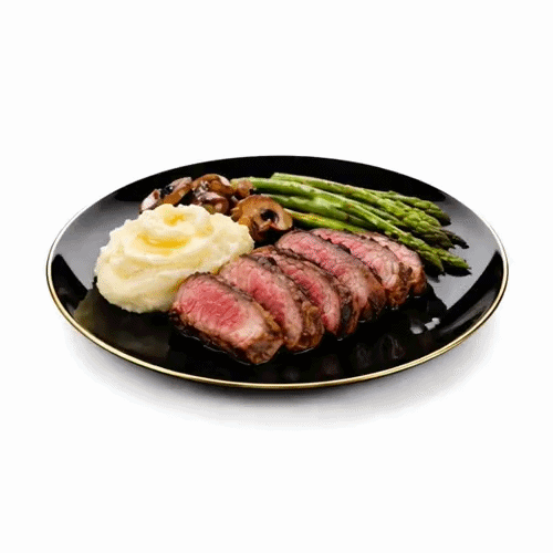 Moderna Round Black Plastic Gold-Rimmed Plate - 10" x 10" x 3/4" - 200 count box