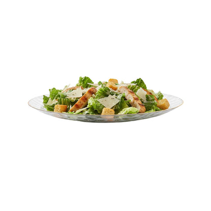 Moderna Round Clear Plastic Gold-Rimmed Plate - Hammered - 10" x 10" x 3/4" - 40 count box