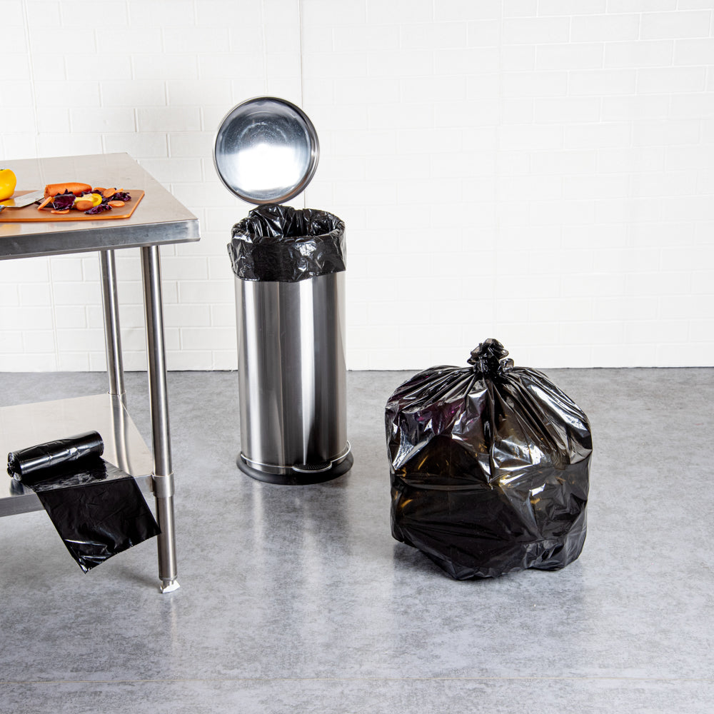 RW Clean 20 gal Black Plastic Trash Can Liner - Standard-Duty, 0.7 mil - 200 count box