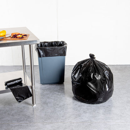 RW Clean 33 gal Black Plastic Trash Can Liner - Medium-Duty, 1.1 mil - 100 count box