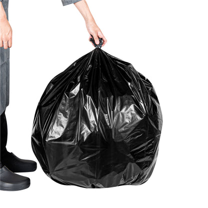 RW Clean 45 gal Black Plastic Trash Can Liner - Heavy-Duty, 1.5 mil - 100 count box