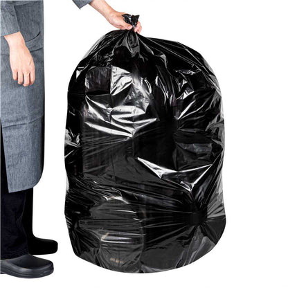 RW Clean 55 gal Black Plastic Trash Can Liner - Light-Duty, 1 mil - 100 count box
