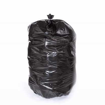 RW Clean 55 gal Black Plastic Trash Can Liner - Light-Duty, 1 mil - 100 count box
