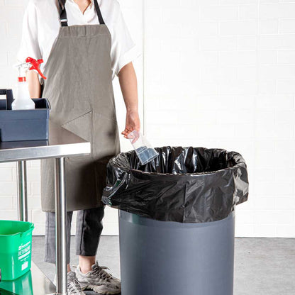 RW Clean 55 gal Black Plastic Trash Can Liner - Light-Duty, 1 mil - 100 count box