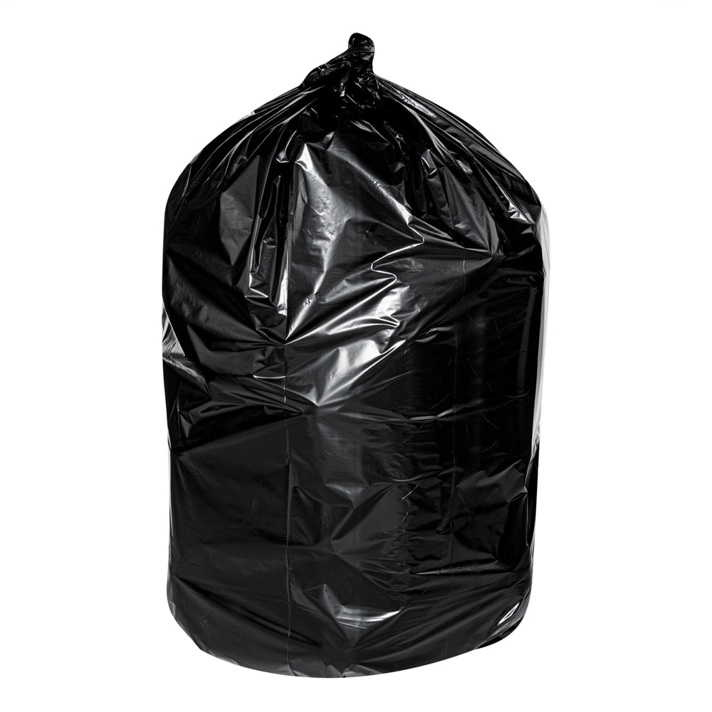 RW Clean 55 gal Black Plastic Trash Can Liner - Heavy-Duty, 1.5 mil - 100 count box