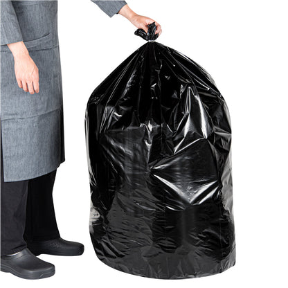 RW Clean 55 gal Black Plastic Trash Can Liner - Heavy-Duty, 1.5 mil - 100 count box