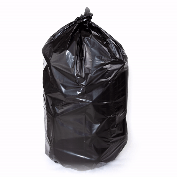 RW Clean 55 gal Black Plastic Trash Can Liner - Heavy-Duty, 1.5 mil - 100 count box