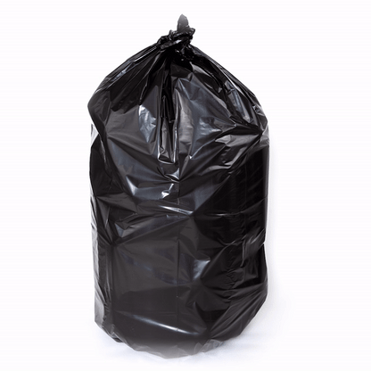 RW Clean 55 gal Black Plastic Trash Can Liner - Heavy-Duty, 1.5 mil - 100 count box
