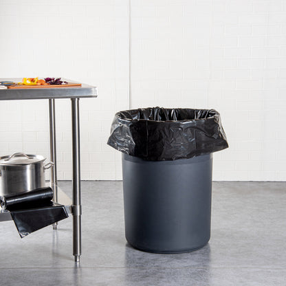 RW Clean 55 gal Black Plastic Trash Can Liner - Heavy-Duty, 1.5 mil - 100 count box