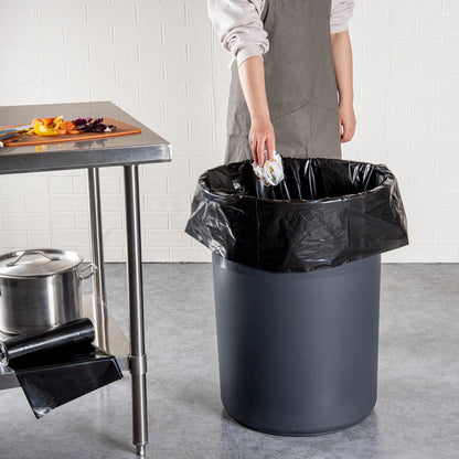 RW Clean 55 gal Black Plastic Trash Can Liner - Heavy-Duty, 1.5 mil - 100 count box