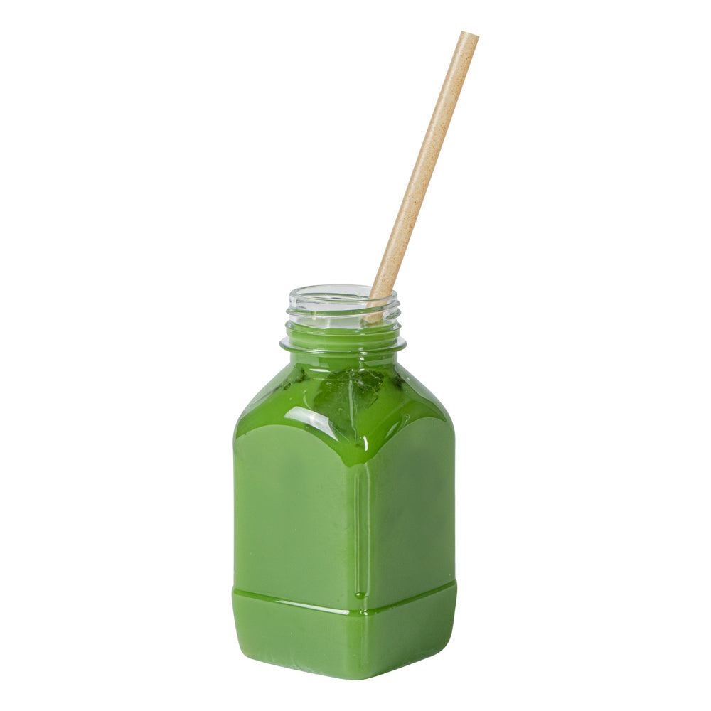 Basic Nature Brown PLA Plastic / Sugarcane Straw - Compostable - 8 1/4" - 2000 count box